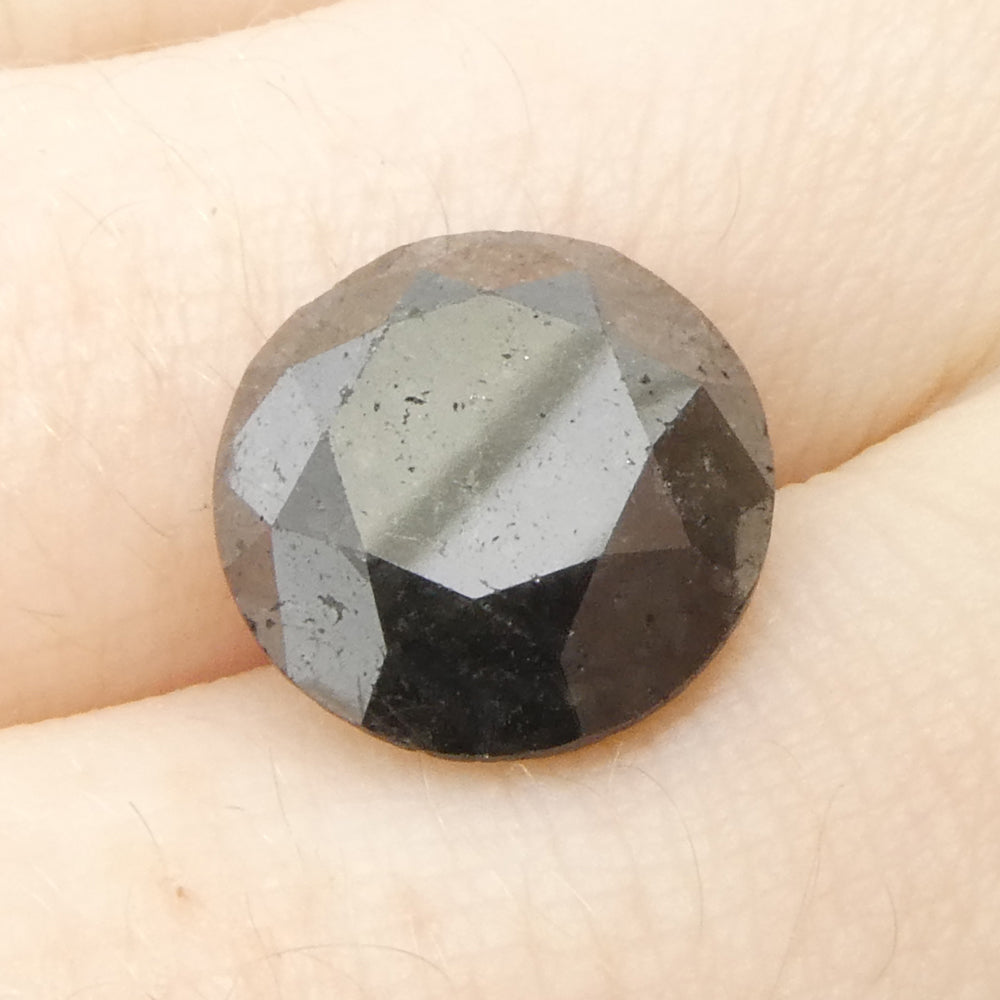 6.04ct Round Brilliant Cut Black Diamond - Skyjems Wholesale Gemstones