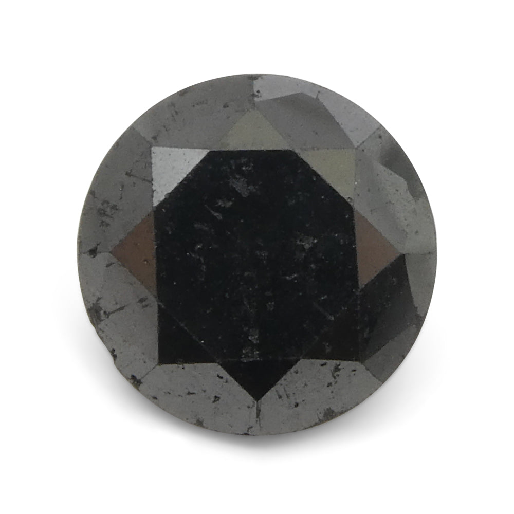 3.79ct Round Brilliant Cut Black Diamond - Skyjems Wholesale Gemstones