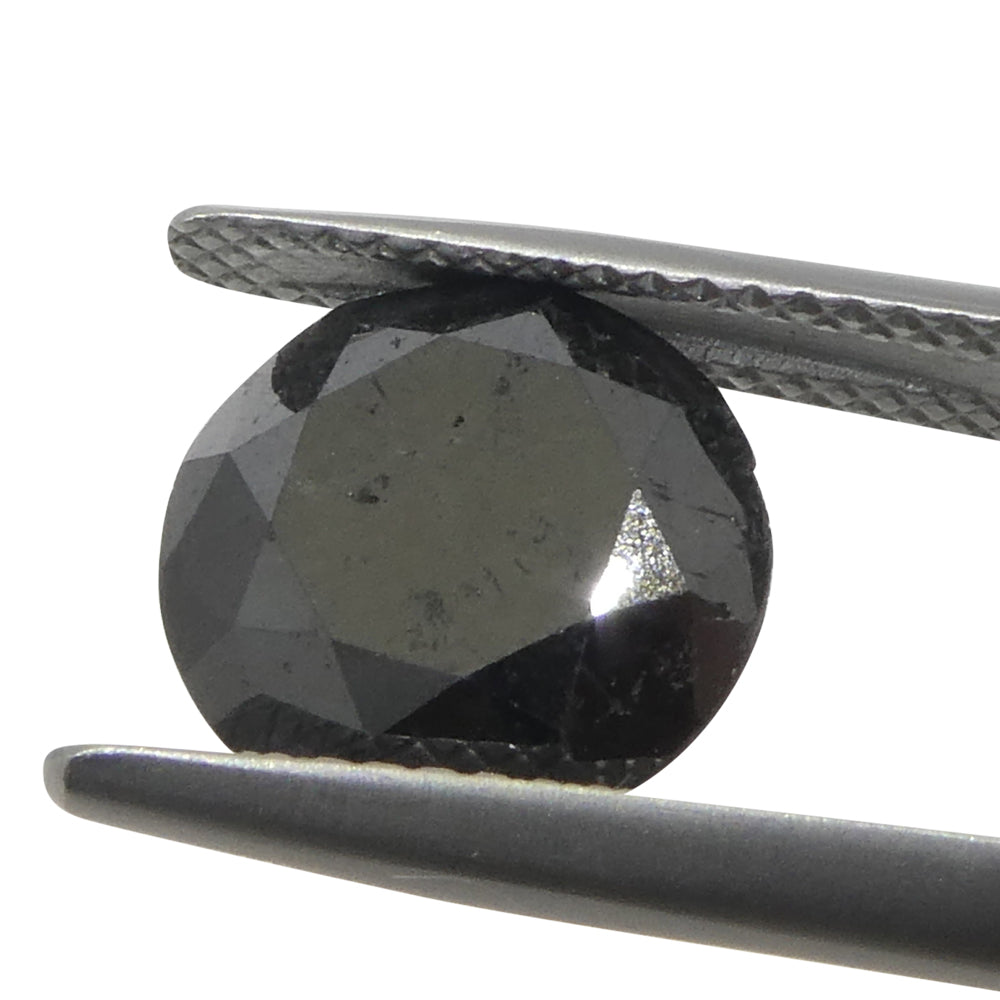 3.79ct Round Brilliant Black Diamond from SkyJems, premium Canadian fancy black diamond in classic round cut