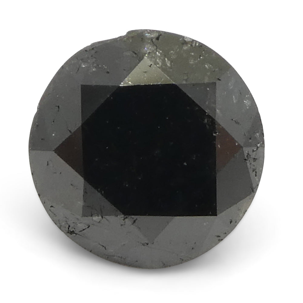 3.7ct Round Brilliant Cut Black Diamond - Skyjems Wholesale Gemstones