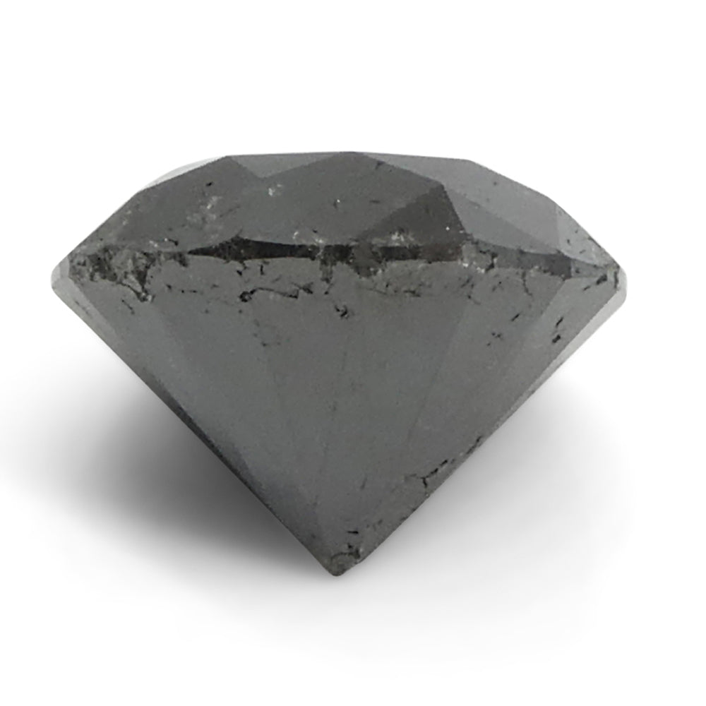 3.7ct Round Brilliant Black Diamond from SkyJems, premium Canadian fancy black diamond single stone, elegant jewelry gem