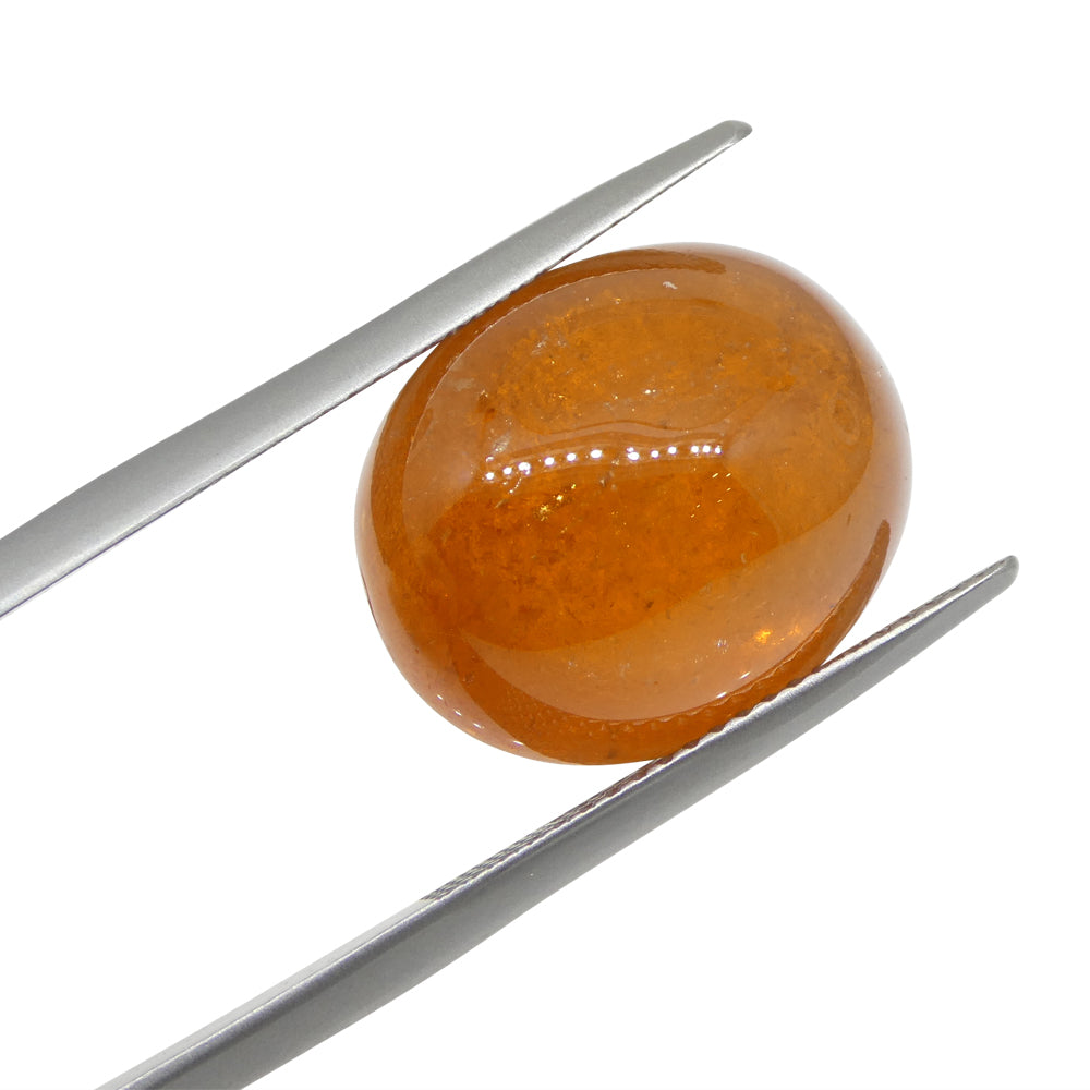 25.06ct Oval Cabochon Orange Spessartine Garnet from Nigeria - Skyjems Wholesale Gemstones