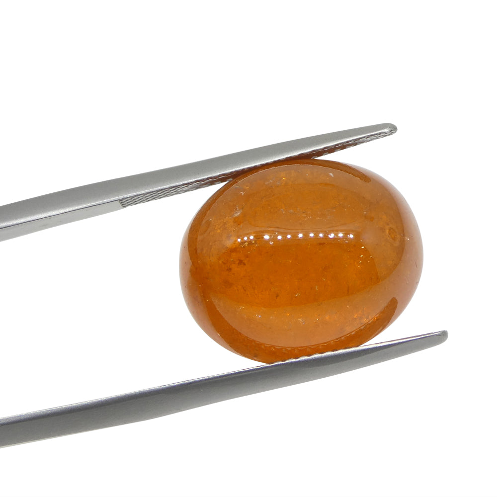 25.06ct Oval Cabochon Orange Spessartine Garnet from Nigeria - Skyjems Wholesale Gemstones