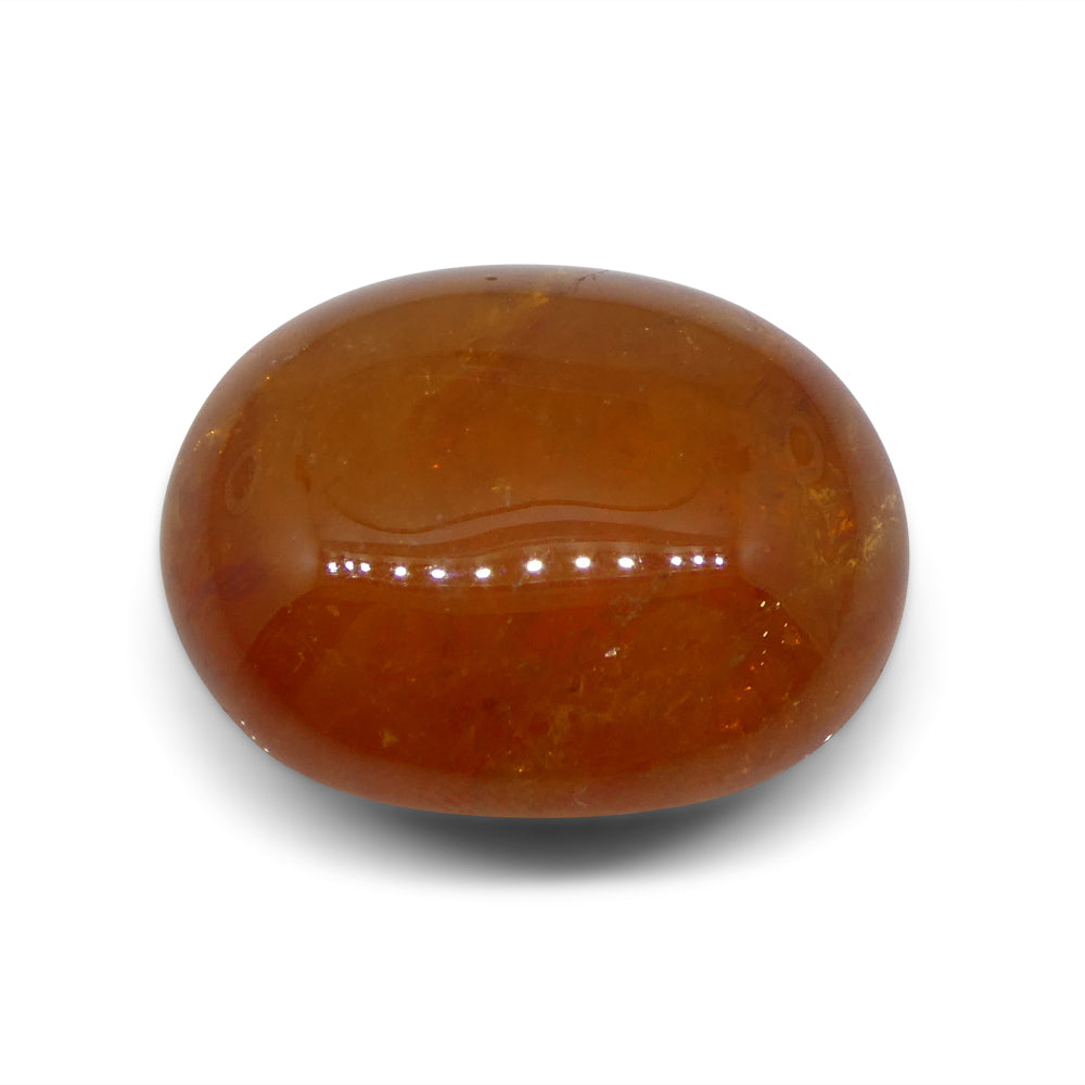 34.06ct Oval Cabochon Orange Spessartine Garnet from Nigeria - Skyjems Wholesale Gemstones