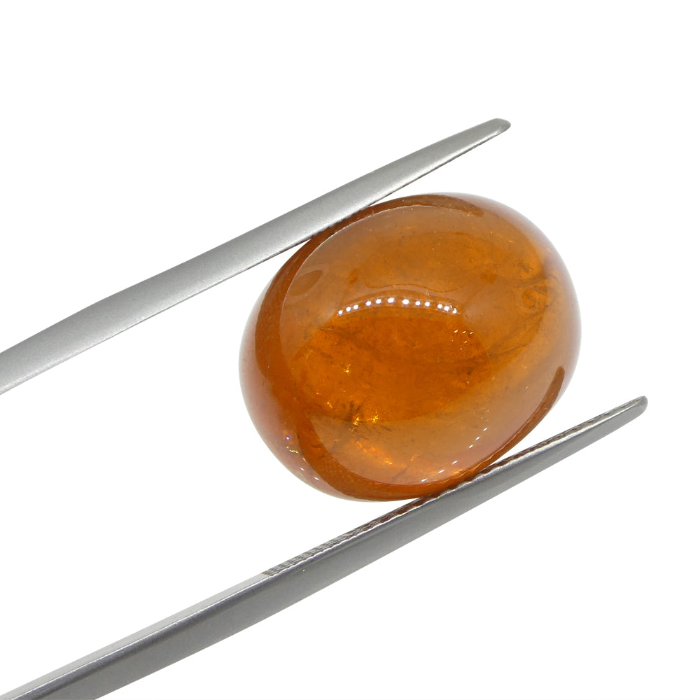 27.19ct Oval Cabochon Orange Spessartine Garnet from Nigeria - Skyjems Wholesale Gemstones