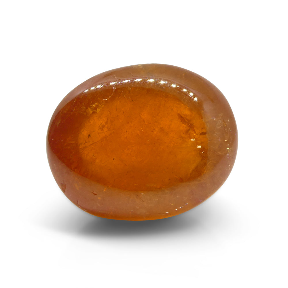 27.19ct Oval Cabochon Orange Spessartine Garnet from Nigeria - Skyjems Wholesale Gemstones