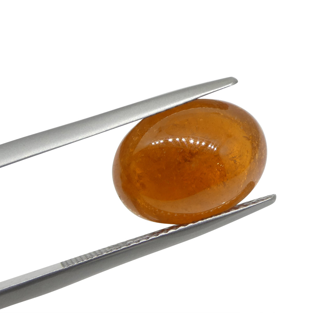 10.91ct Oval Cabochon Orange Spessartine Garnet from Nigeria - Skyjems Wholesale Gemstones