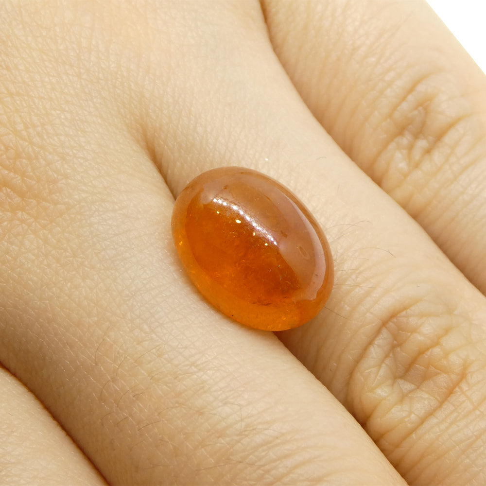 10.91ct Oval Cabochon Orange Spessartine Garnet from Nigeria - Skyjems Wholesale Gemstones