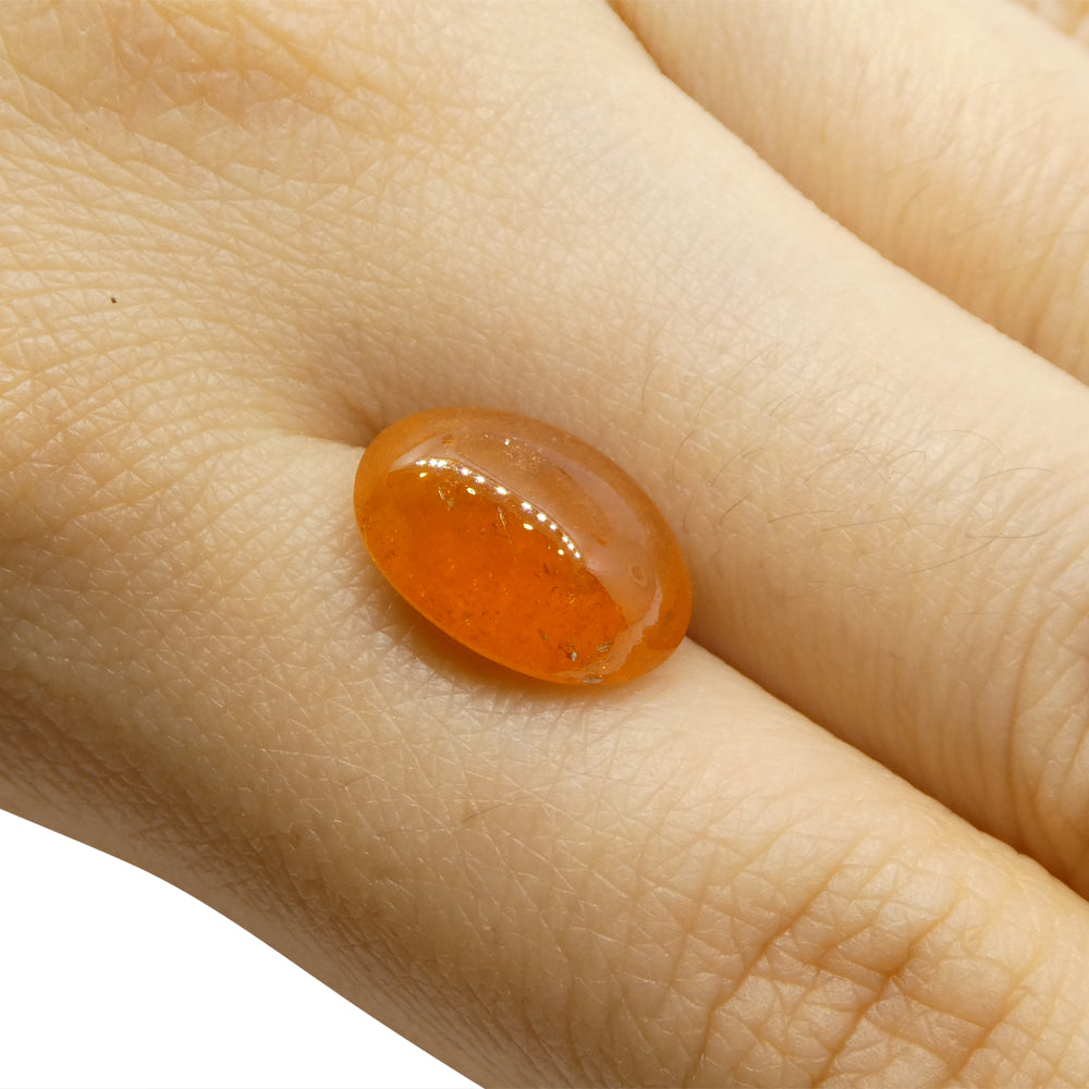 7.5ct Oval Cabochon Orange Spessartine Garnet from Nigeria - Skyjems Wholesale Gemstones