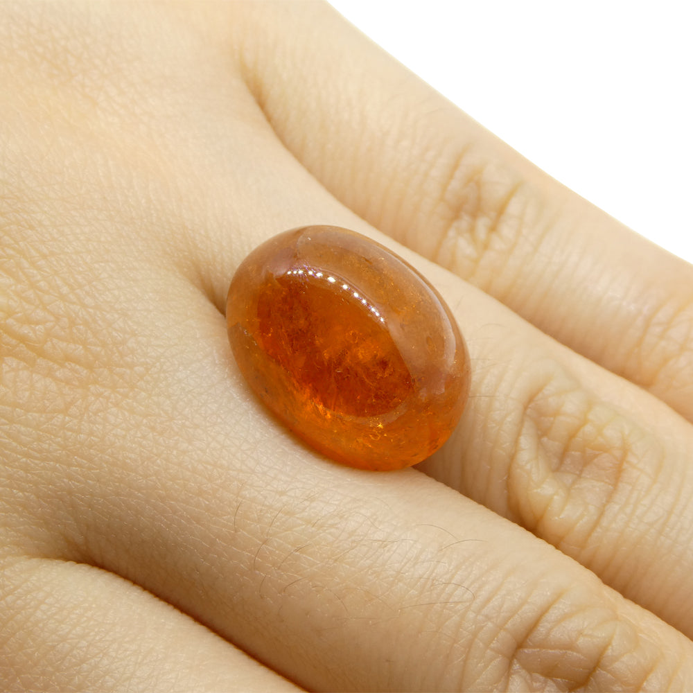 25.87ct Oval Cabochon Orange Spessartine Garnet from Nigeria - Skyjems Wholesale Gemstones