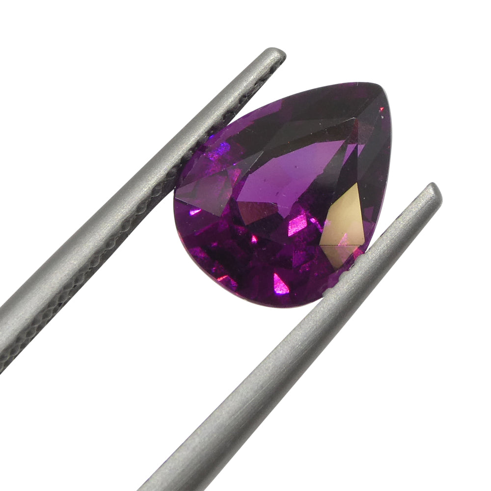 2.57ct Pear Shape Purple Rhodolite Garnet from Umba River Valley, Tanzania - Skyjems Wholesale Gemstones