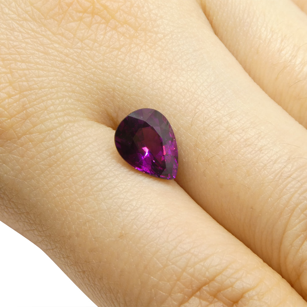 2.57ct Pear Shape Purple Rhodolite Garnet from Umba River Valley, Tanzania - Skyjems Wholesale Gemstones