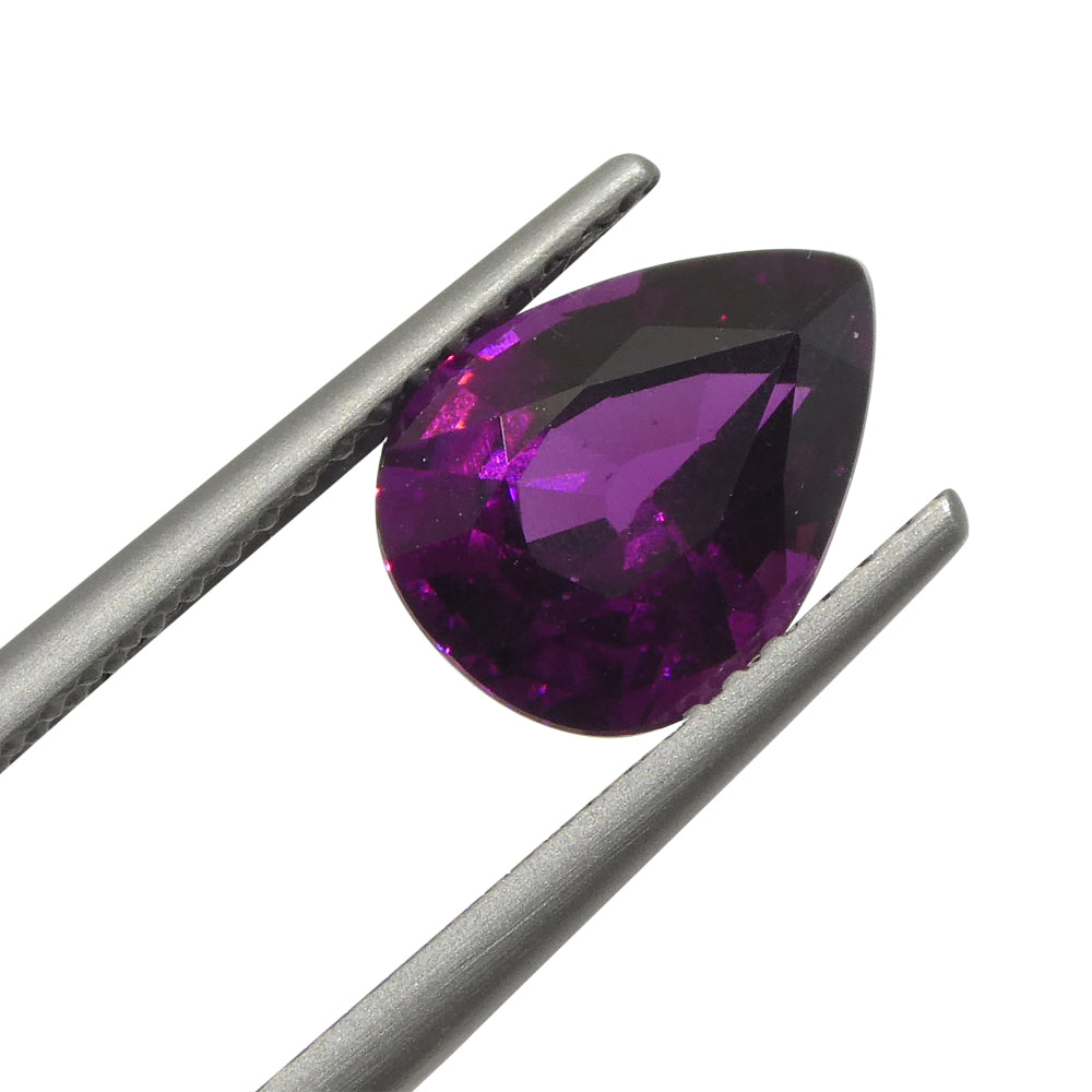 2.57ct Pear Shape Purple Rhodolite Garnet from Umba River Valley, Tanzania - Skyjems Wholesale Gemstones