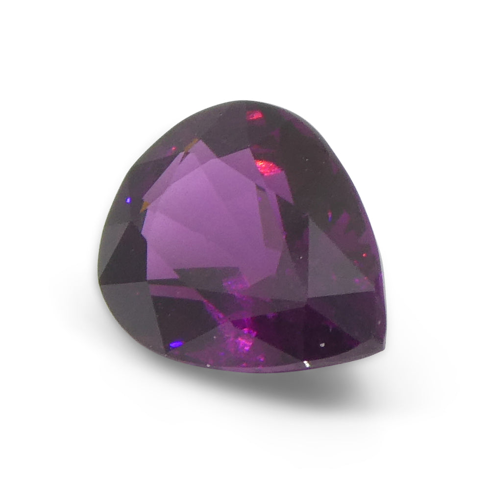 2.57ct Pear Shape Purple Rhodolite Garnet from Umba River Valley, Tanzania - Skyjems Wholesale Gemstones