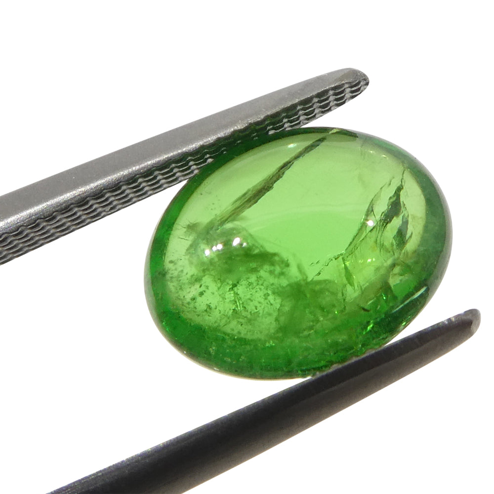 2.44ct Oval Cabochon Green Tsavorite Garnet from Kenya, Unheated - Skyjems Wholesale Gemstones