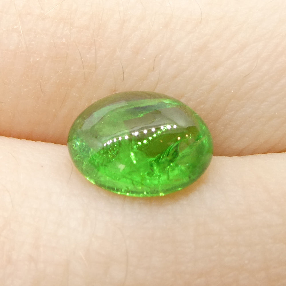 2.44ct Oval Cabochon Green Tsavorite Garnet from Kenya, Unheated - Skyjems Wholesale Gemstones