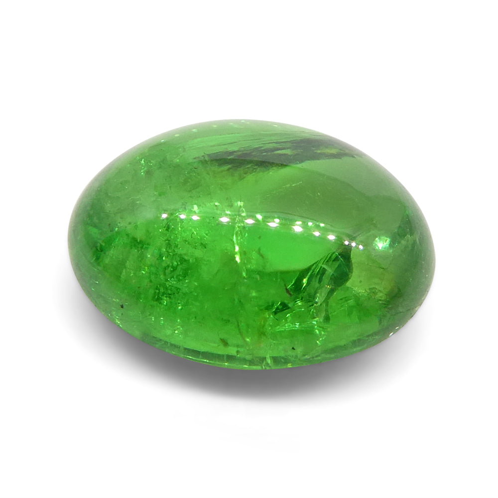 2.44ct Oval Cabochon Green Tsavorite Garnet from Kenya, Unheated - Skyjems Wholesale Gemstones