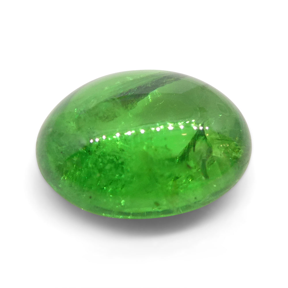 2.44ct Oval Cabochon Green Tsavorite Garnet from Kenya, Unheated - Skyjems Wholesale Gemstones