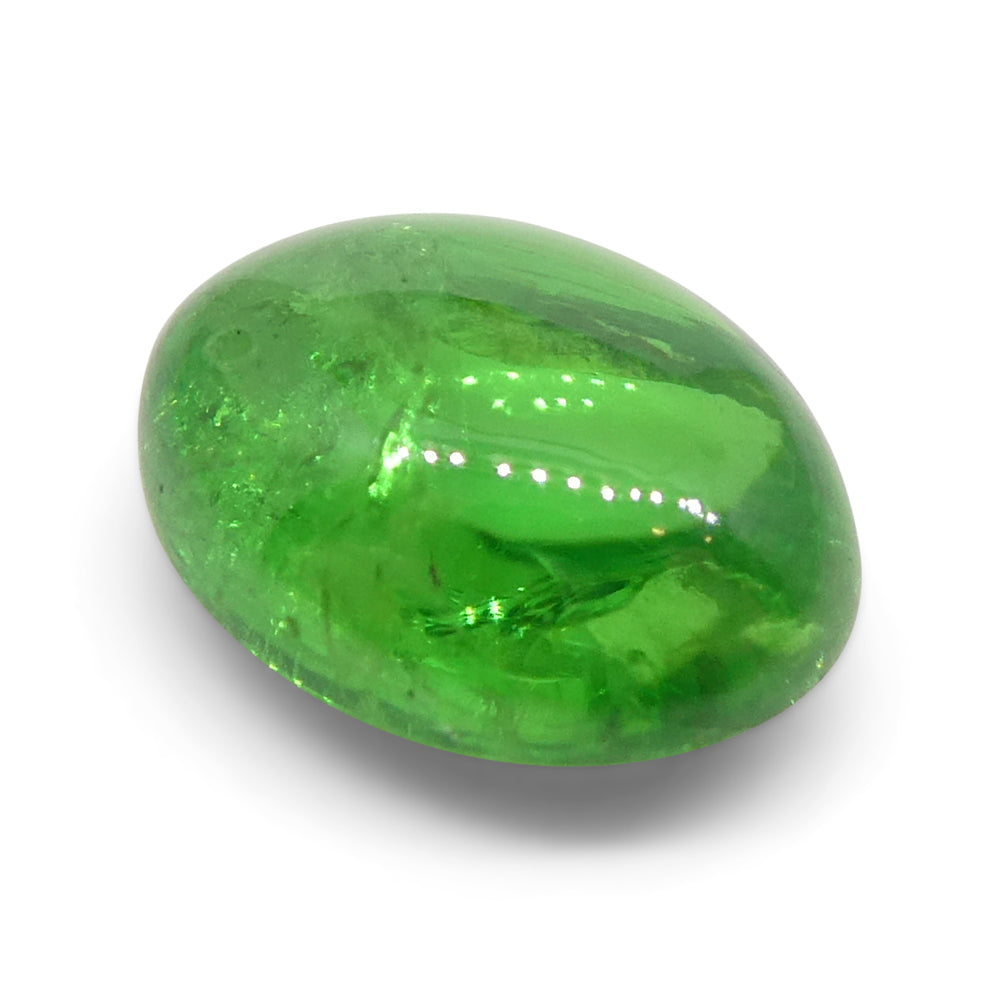 2.44ct Oval Cabochon Green Tsavorite Garnet from Kenya, Unheated - Skyjems Wholesale Gemstones