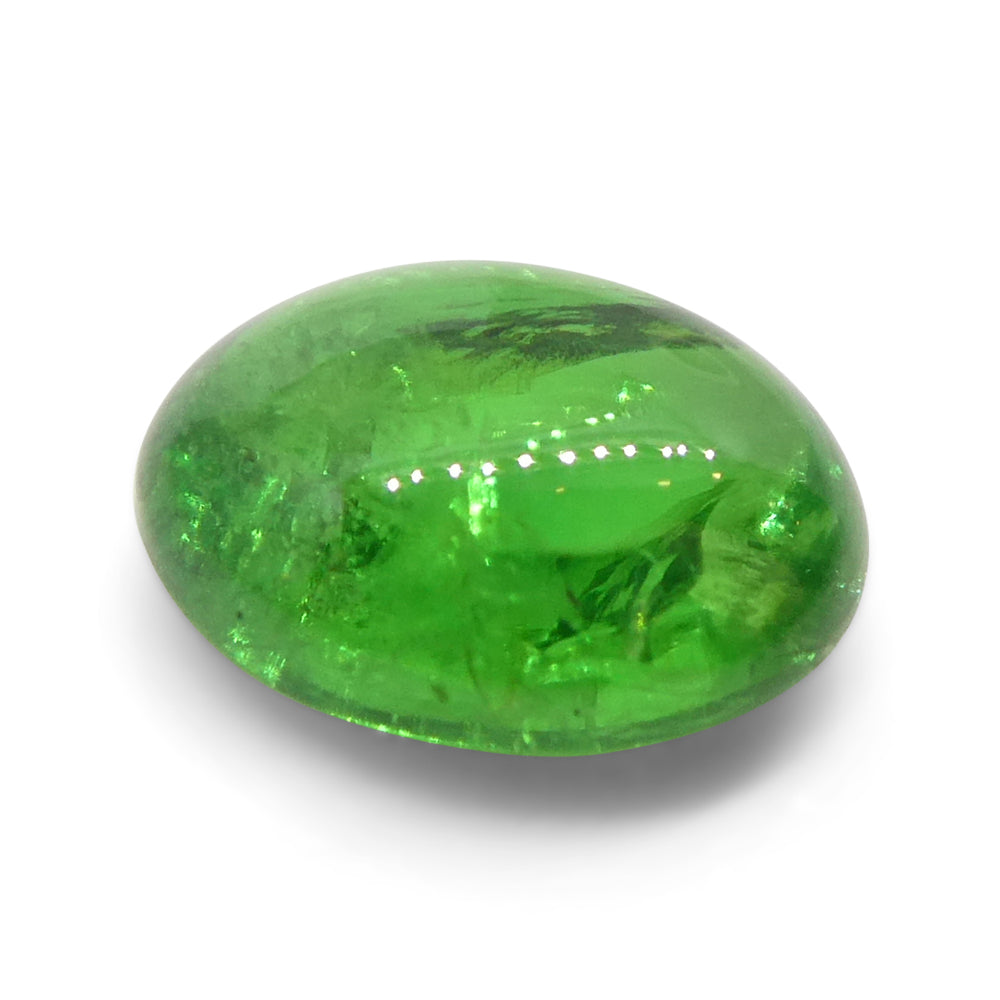 2.44ct Oval Cabochon Green Tsavorite Garnet from Kenya, Unheated - Skyjems Wholesale Gemstones