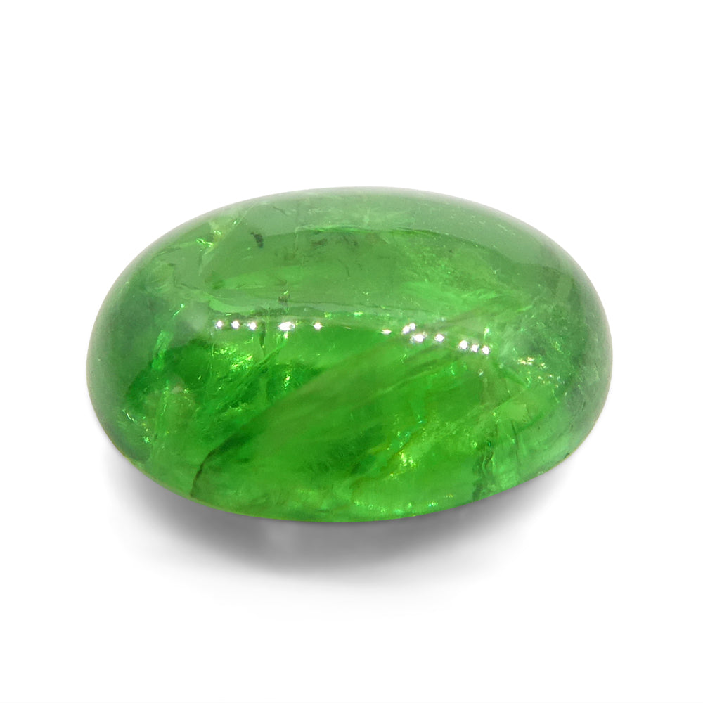 2.44ct Oval Cabochon Green Tsavorite Garnet from Kenya, Unheated - Skyjems Wholesale Gemstones