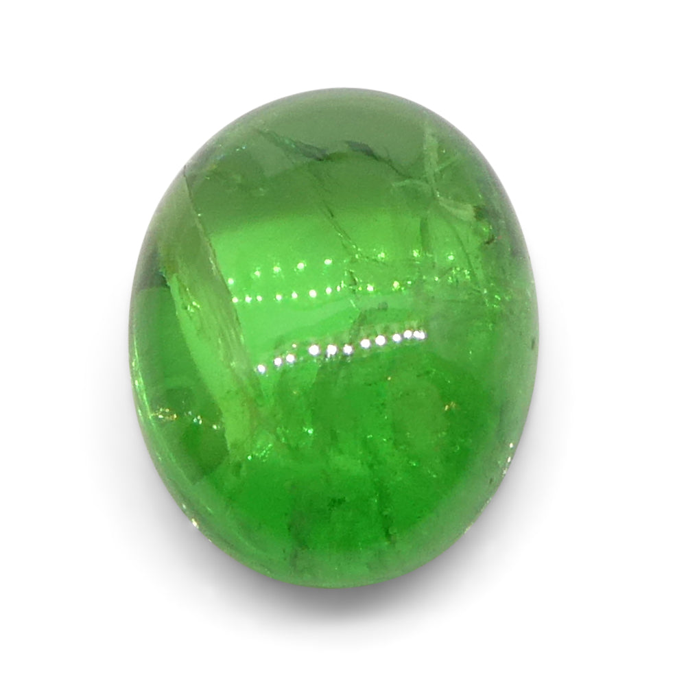 2.44ct Oval Cabochon Green Tsavorite Garnet from Kenya, Unheated - Skyjems Wholesale Gemstones