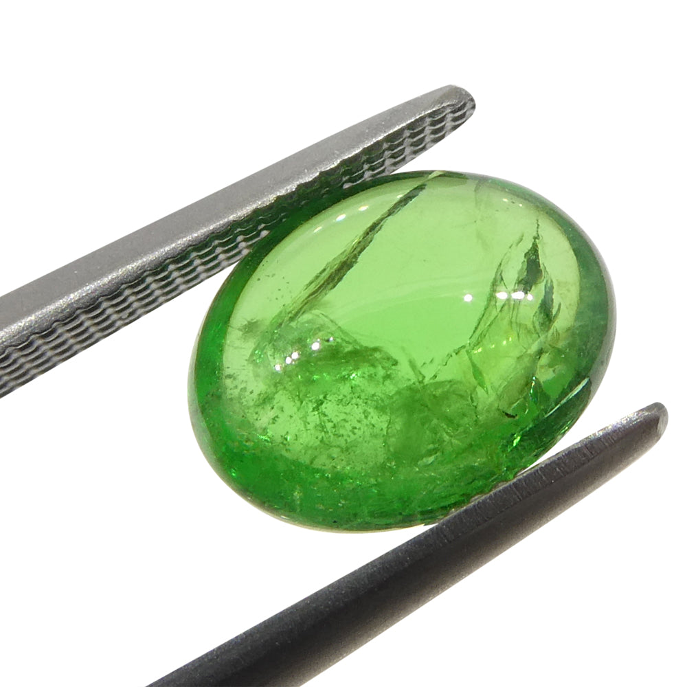 2.44ct Oval Cabochon Green Tsavorite Garnet from Kenya, Unheated - Skyjems Wholesale Gemstones