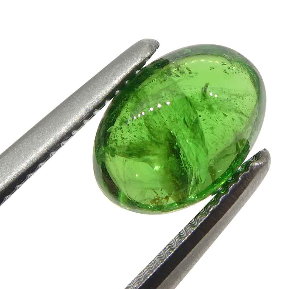 0.98ct Oval Cabochon Green Tsavorite Garnet from Kenya, Unheated - Skyjems Wholesale Gemstones