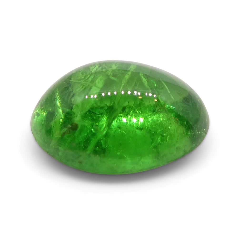 0.98ct Oval Cabochon Green Tsavorite Garnet from Kenya, Unheated - Skyjems Wholesale Gemstones