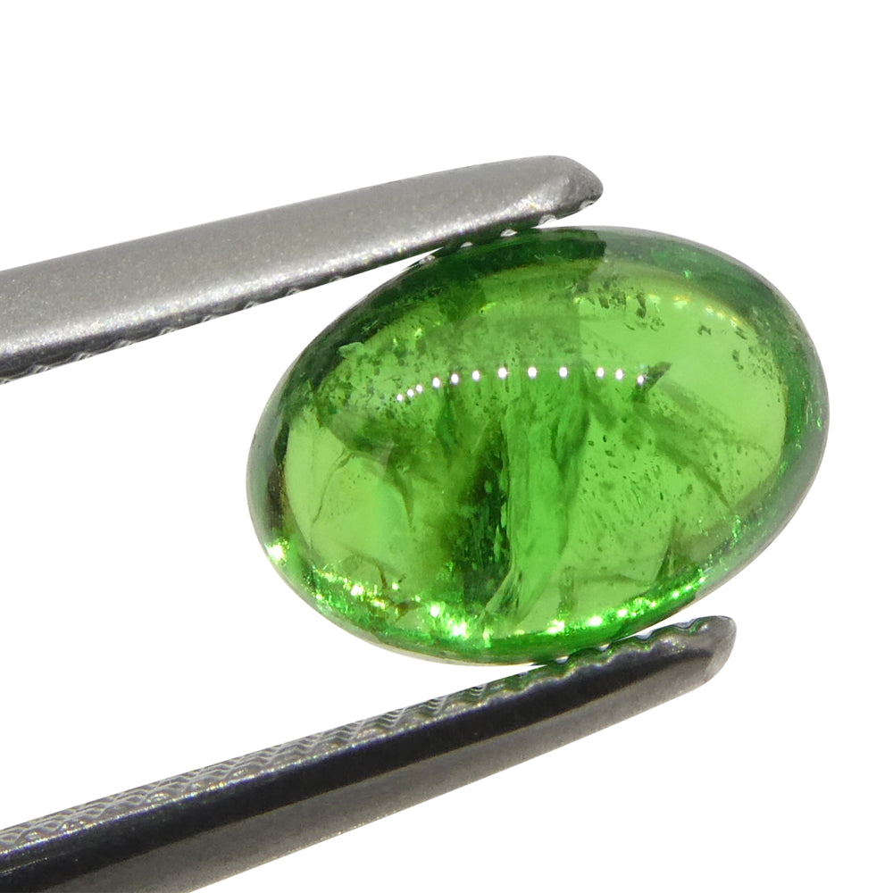 0.98ct Oval Cabochon Green Tsavorite Garnet from Kenya, Unheated - Skyjems Wholesale Gemstones