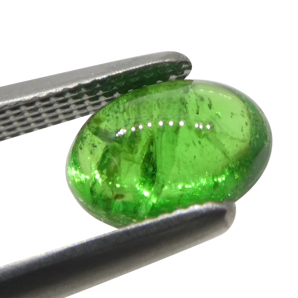 0.98ct Oval Cabochon Green Tsavorite Garnet from Kenya, Unheated - Skyjems Wholesale Gemstones