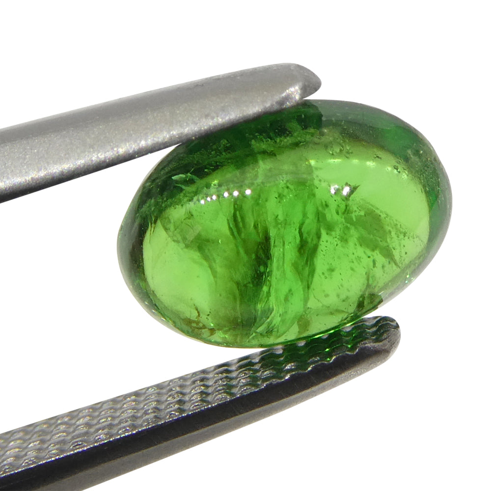 0.98ct Oval Cabochon Green Tsavorite Garnet from Kenya, Unheated - Skyjems Wholesale Gemstones