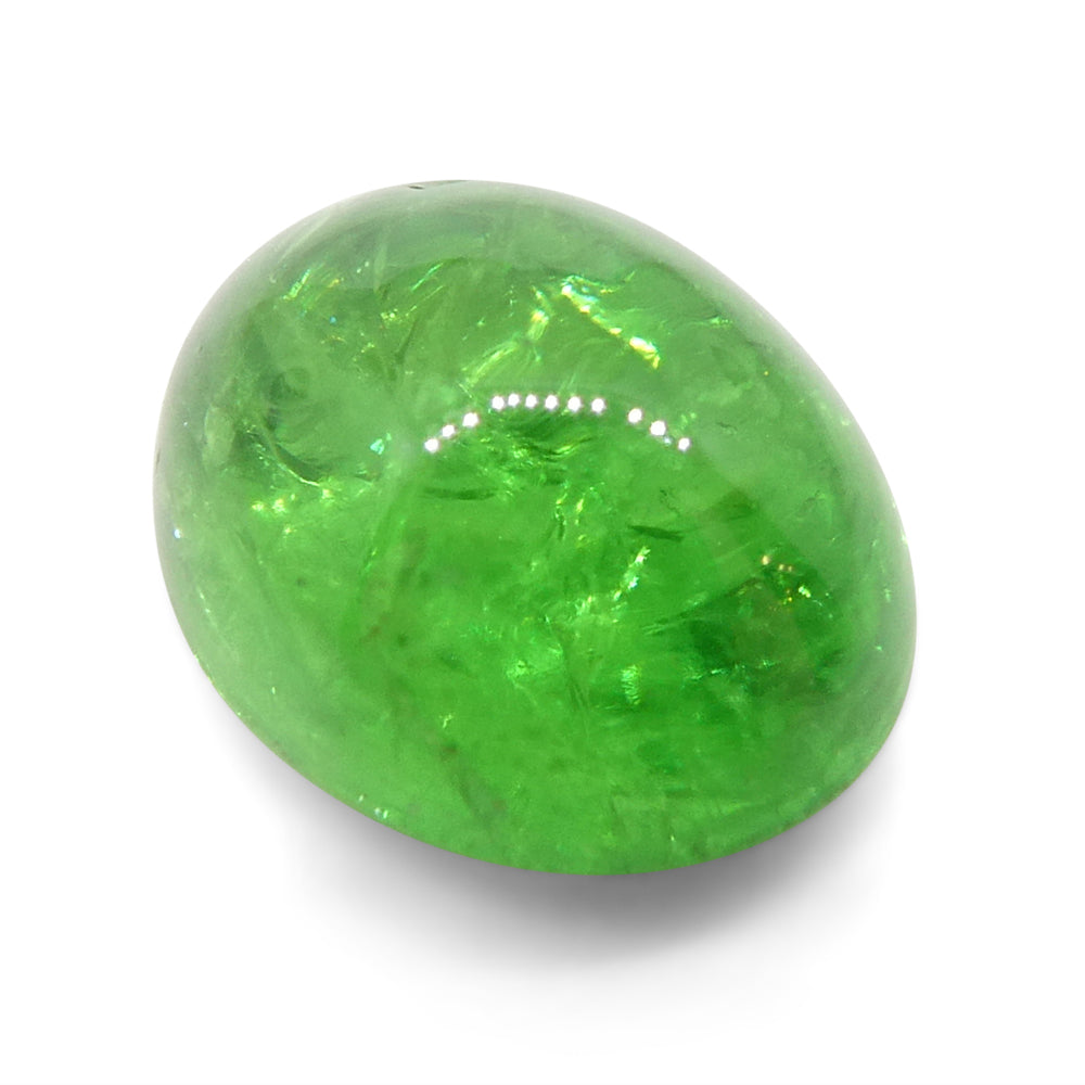 2.84ct Oval Cabochon Green Tsavorite Garnet from Kenya, Unheated - Skyjems Wholesale Gemstones