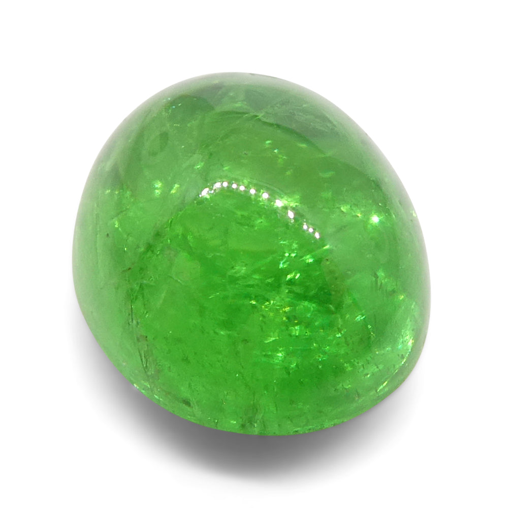 2.84ct Oval Cabochon Green Tsavorite Garnet from Kenya, Unheated - Skyjems Wholesale Gemstones