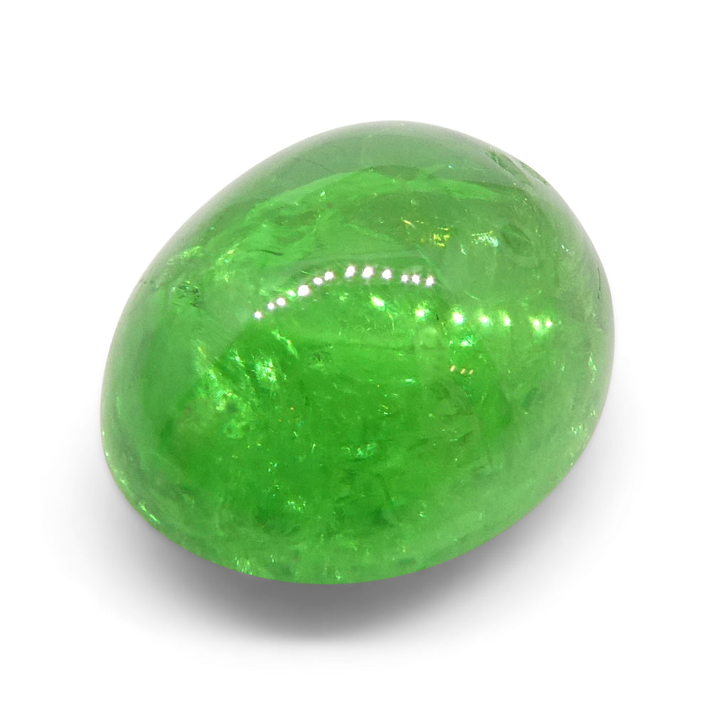 2.84ct Oval Cabochon Green Tsavorite Garnet from Kenya, Unheated - Skyjems Wholesale Gemstones