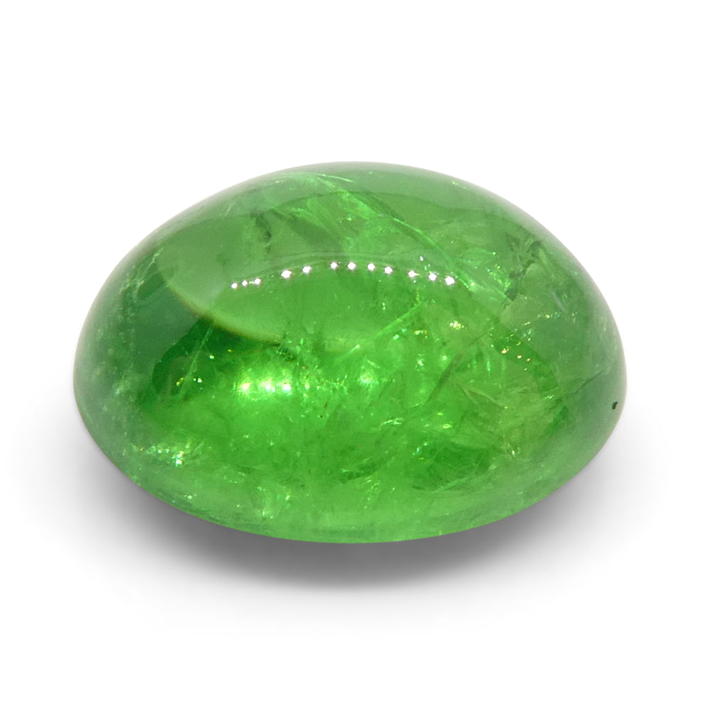 2.84ct Oval Cabochon Green Tsavorite Garnet from Kenya, Unheated - Skyjems Wholesale Gemstones