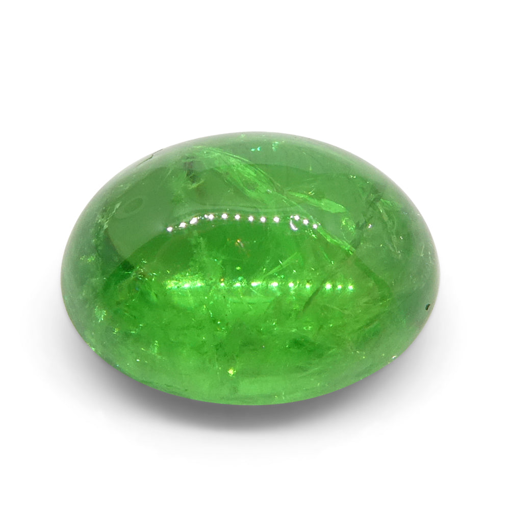 2.84ct Oval Cabochon Green Tsavorite Garnet from Kenya, Unheated - Skyjems Wholesale Gemstones