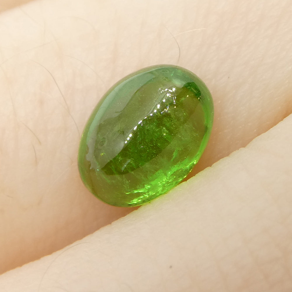 1.48ct Oval Cabochon Green Tsavorite Garnet from Kenya, Unheated - Skyjems Wholesale Gemstones