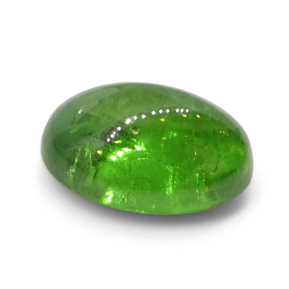 1.48ct Oval Cabochon Green Tsavorite Garnet from Kenya, Unheated - Skyjems Wholesale Gemstones