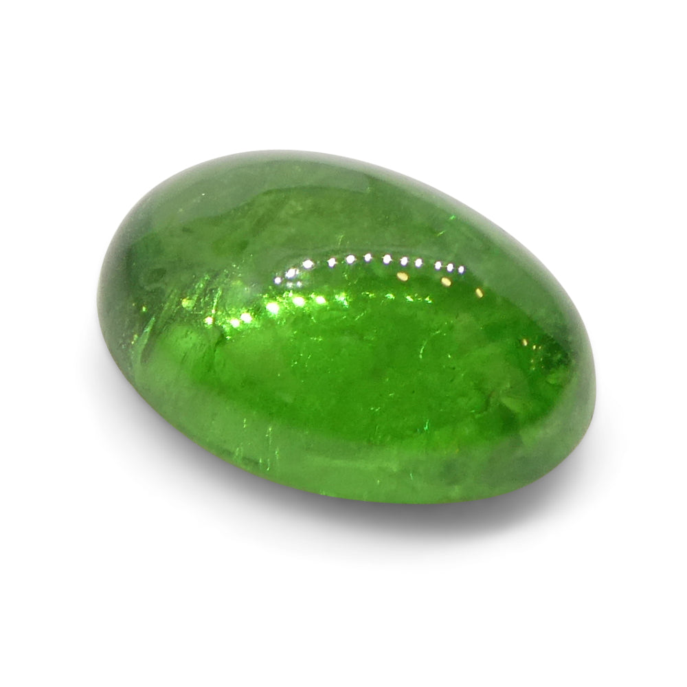 1.48ct Oval Cabochon Green Tsavorite Garnet from Kenya, Unheated - Skyjems Wholesale Gemstones