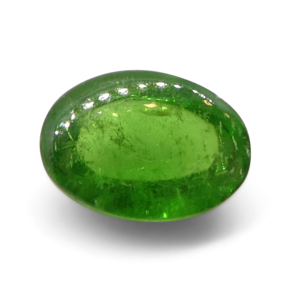 1.48ct Oval Cabochon Green Tsavorite Garnet from Kenya, Unheated - Skyjems Wholesale Gemstones