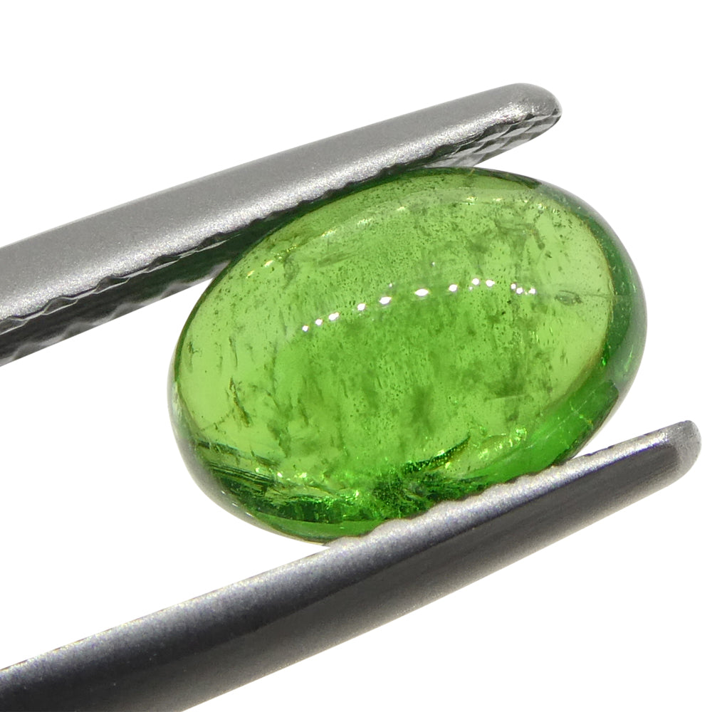 1.48ct Oval Cabochon Green Tsavorite Garnet from Kenya, Unheated - Skyjems Wholesale Gemstones