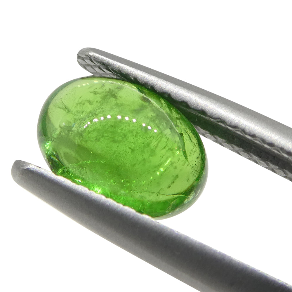 1.48ct Oval Cabochon Green Tsavorite Garnet from Kenya, Unheated - Skyjems Wholesale Gemstones