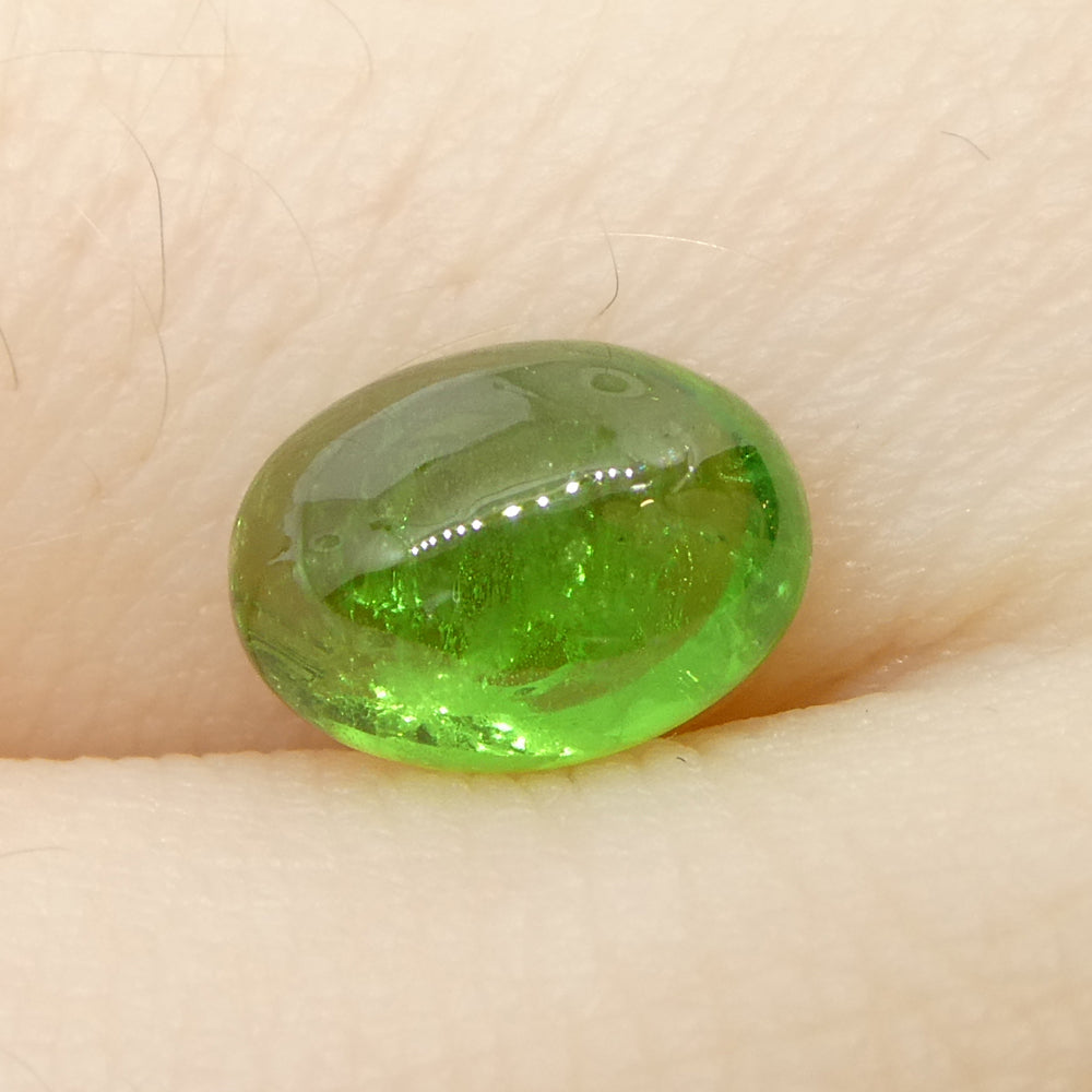 1.48ct Oval Cabochon Green Tsavorite Garnet from Kenya, Unheated - Skyjems Wholesale Gemstones