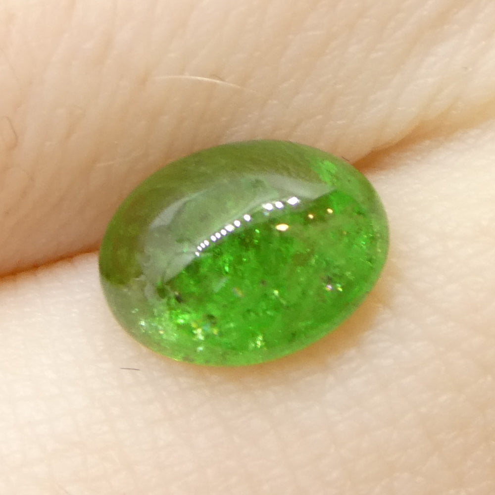 1.98ct Oval Cabochon Green Tsavorite Garnet from Kenya, Unheated - Skyjems Wholesale Gemstones