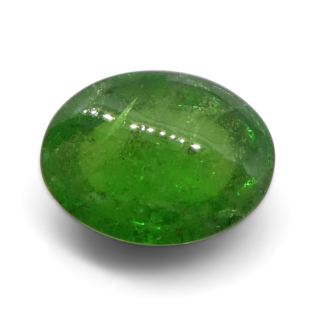 1.98ct Oval Cabochon Green Tsavorite Garnet from Kenya, Unheated - Skyjems Wholesale Gemstones