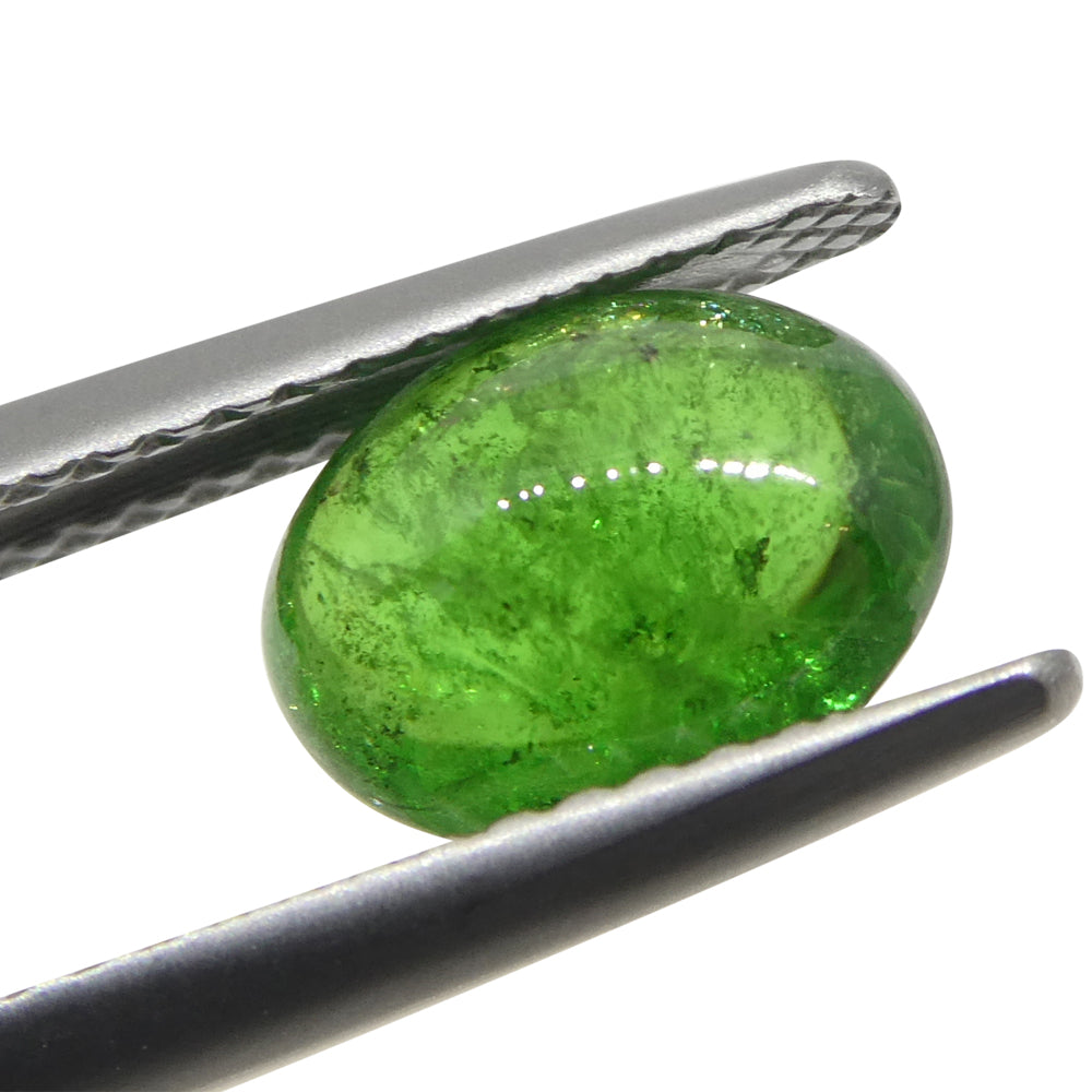 1.98ct Oval Cabochon Green Tsavorite Garnet from Kenya, Unheated - Skyjems Wholesale Gemstones