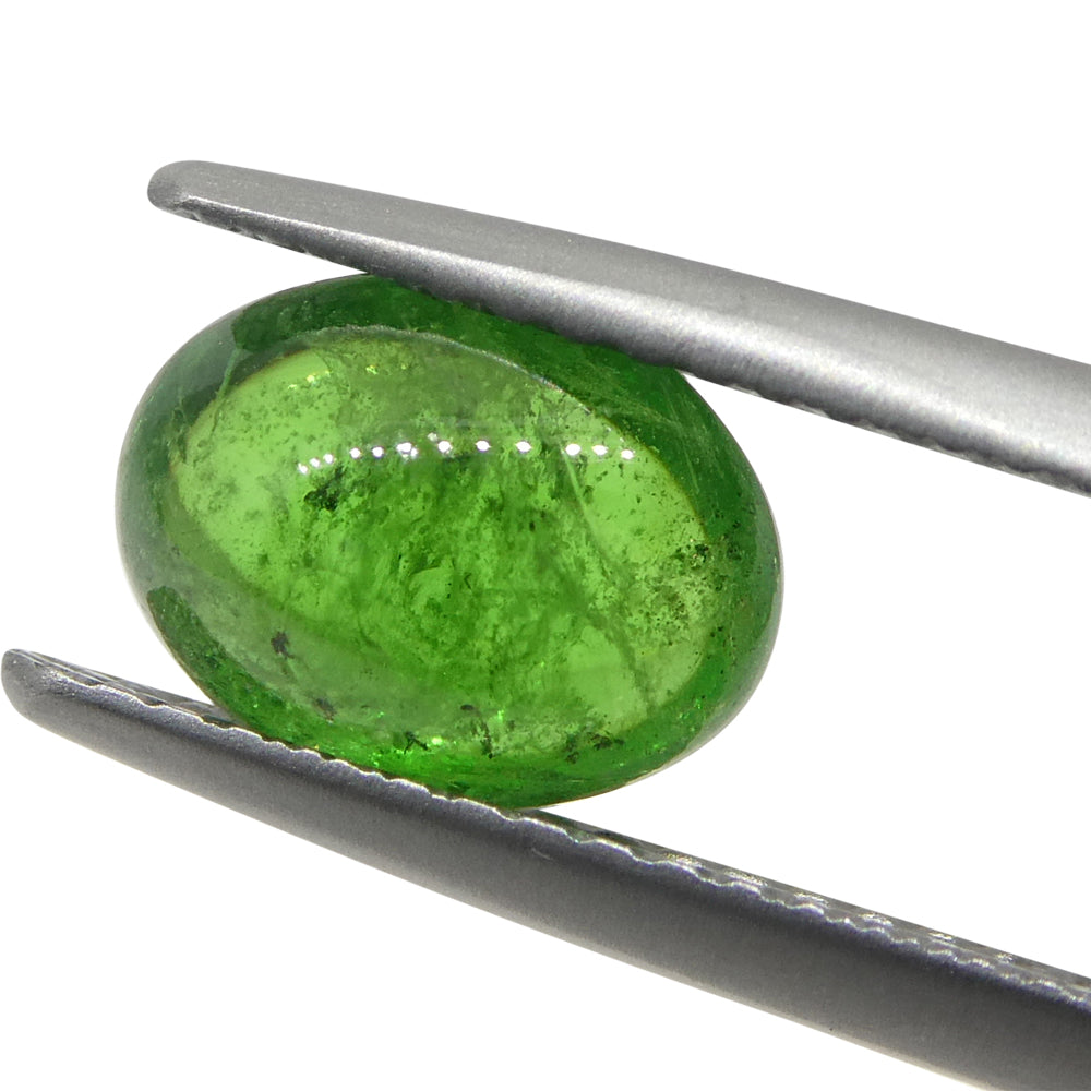 1.98ct Oval Cabochon Green Tsavorite Garnet from Kenya, Unheated - Skyjems Wholesale Gemstones