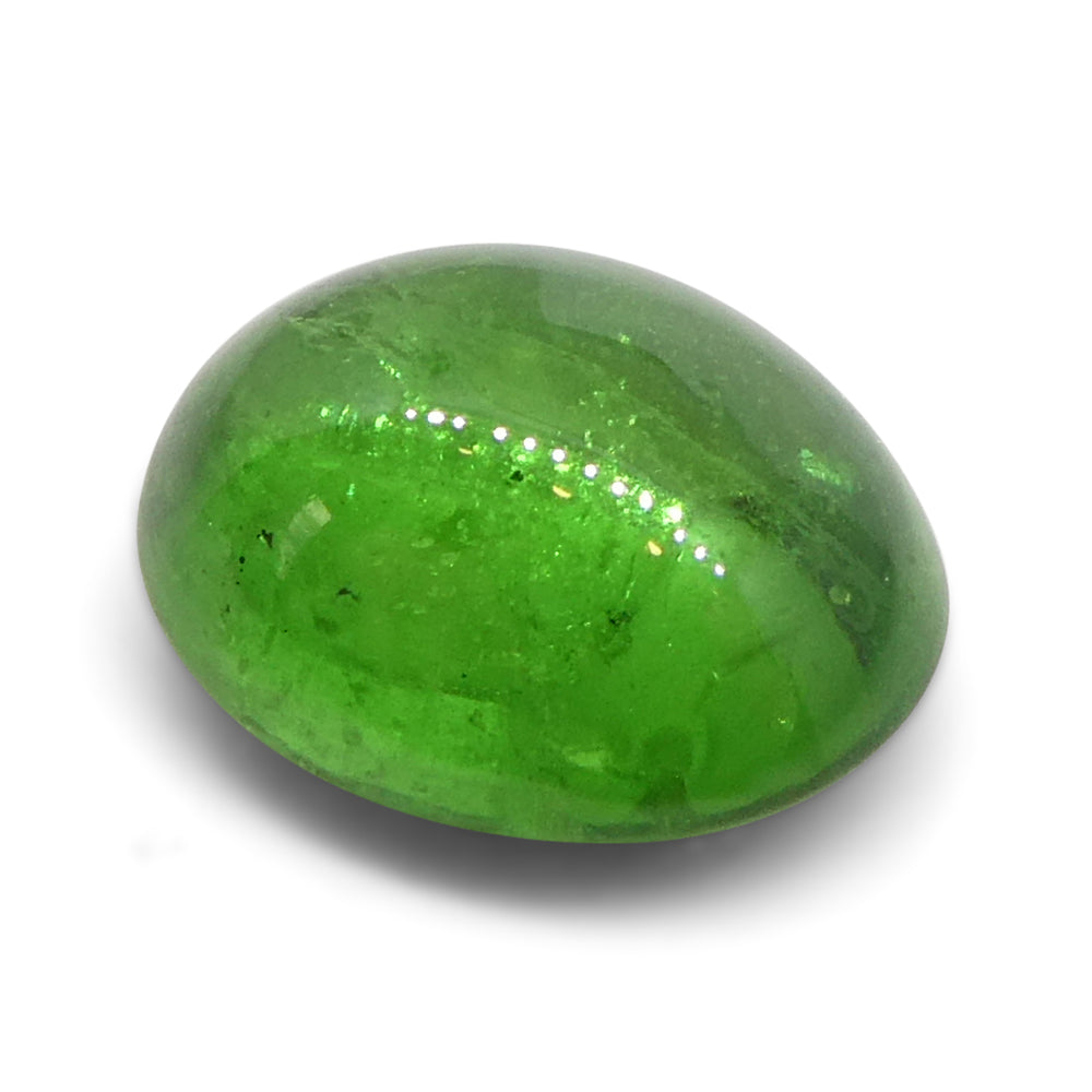 1.34ct Oval Cabochon Green Tsavorite Garnet from Kenya, Unheated - Skyjems Wholesale Gemstones