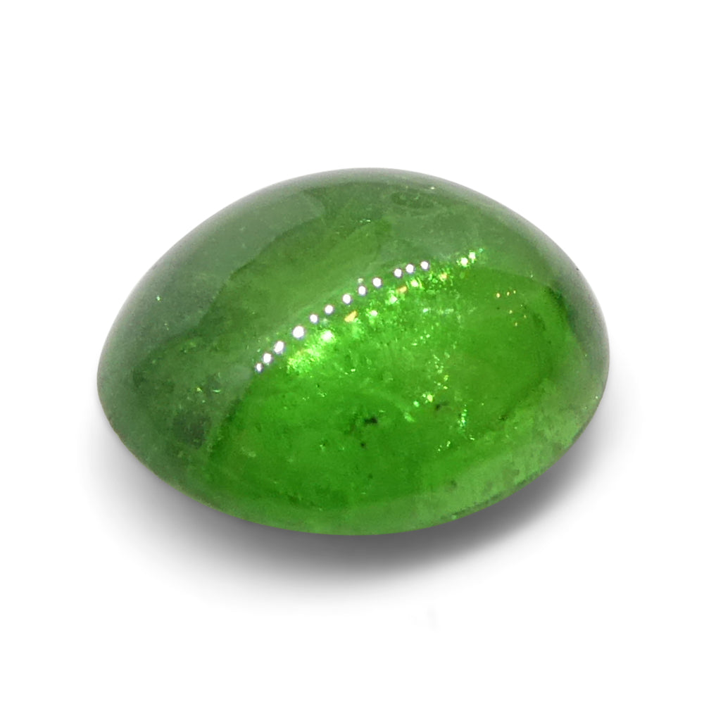 1.34ct Oval Cabochon Green Tsavorite Garnet from Kenya, Unheated - Skyjems Wholesale Gemstones